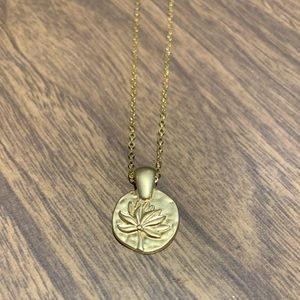 Lotus Coin Necklace on 19” Chain